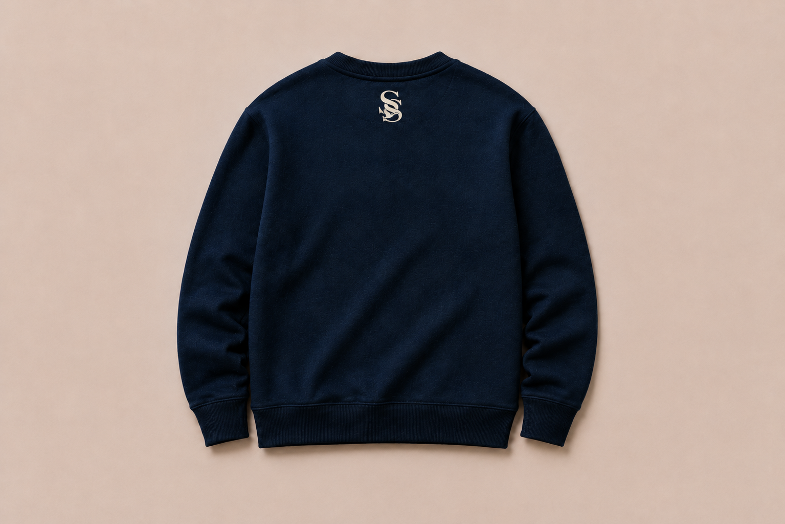 Navy Henley Crewneck Sweatshirt