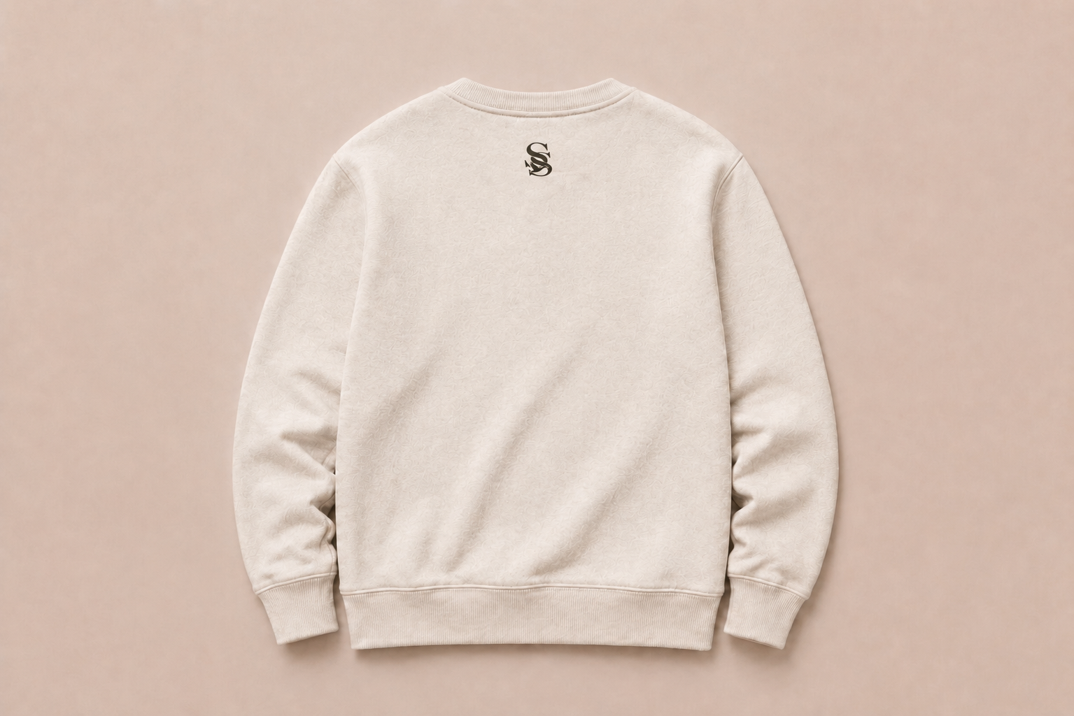 White Henley Crewneck Sweatshirt